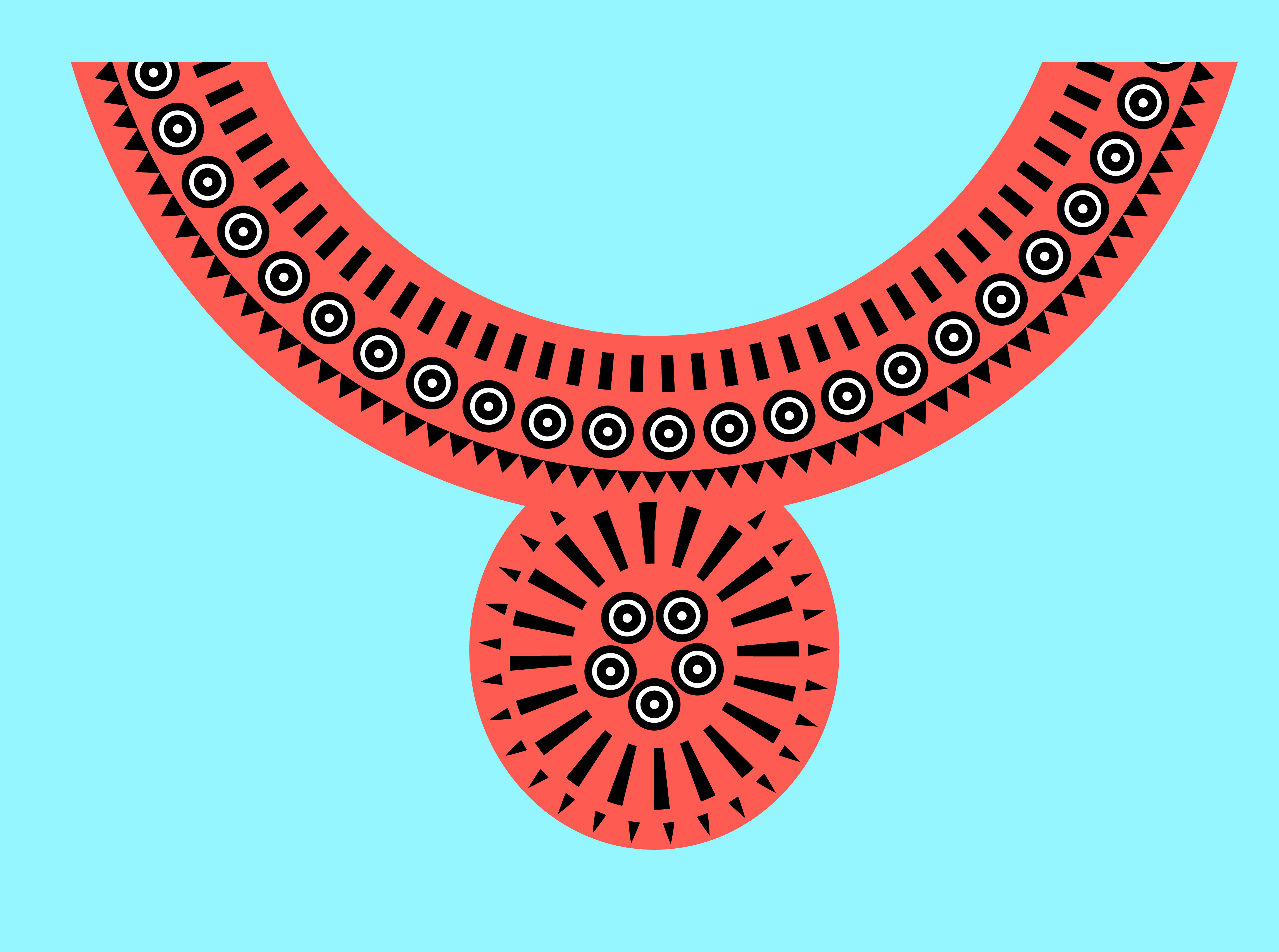 Download Geometric, tribal jewelry collar clothes. Neck line designs 342039 Vector Art at Vecteezy