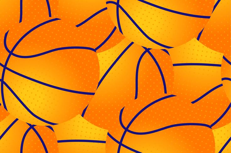 Baloncesto de patrones sin fisuras. Bola de color naranja vector