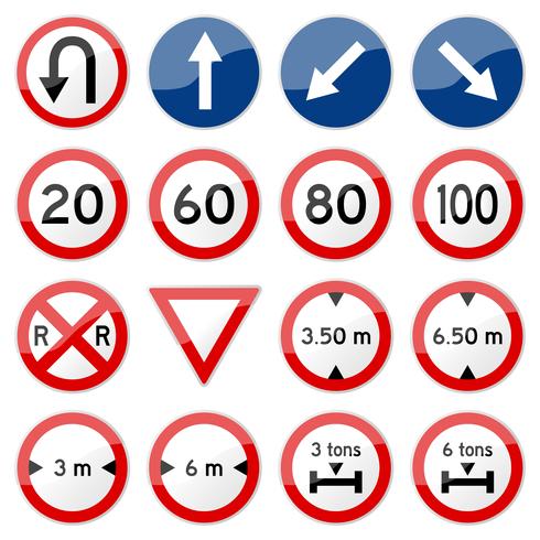 Road Sign Glossy Vector.  vector