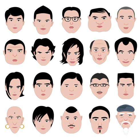 Caras masculinas vector