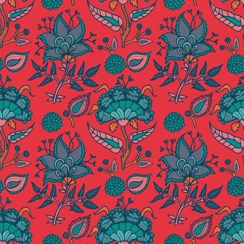 Indian National paisley ornament for cotton, linen fabrics. vector