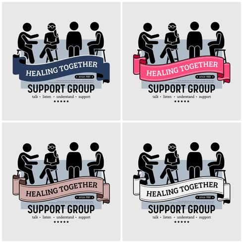 Support group centre logo design.  vector