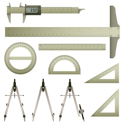 Instrumento de medición matemática. vector