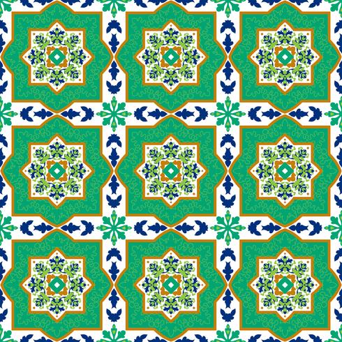 Spanish classic ceramic tiles. Seamless patterns. vector