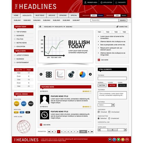 Web design element template.  vector