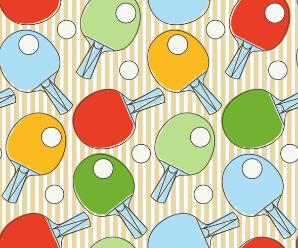  Seamless pattern Ping pong racket. League Table Tennis.  vector