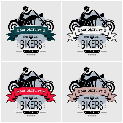 Chopper biker club logo design.  vector