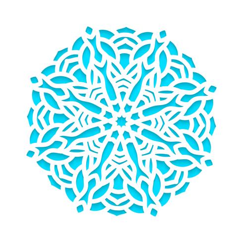 Plantilla de copos de nieve cortada y grabada con láser. vector