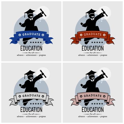 Diseño de logotipo de la graduación del estudiante. vector