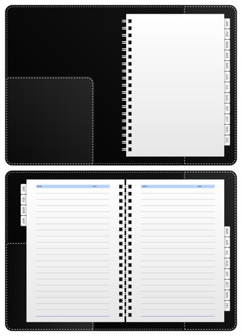 Diary Notebook, Ring Binder.  vector