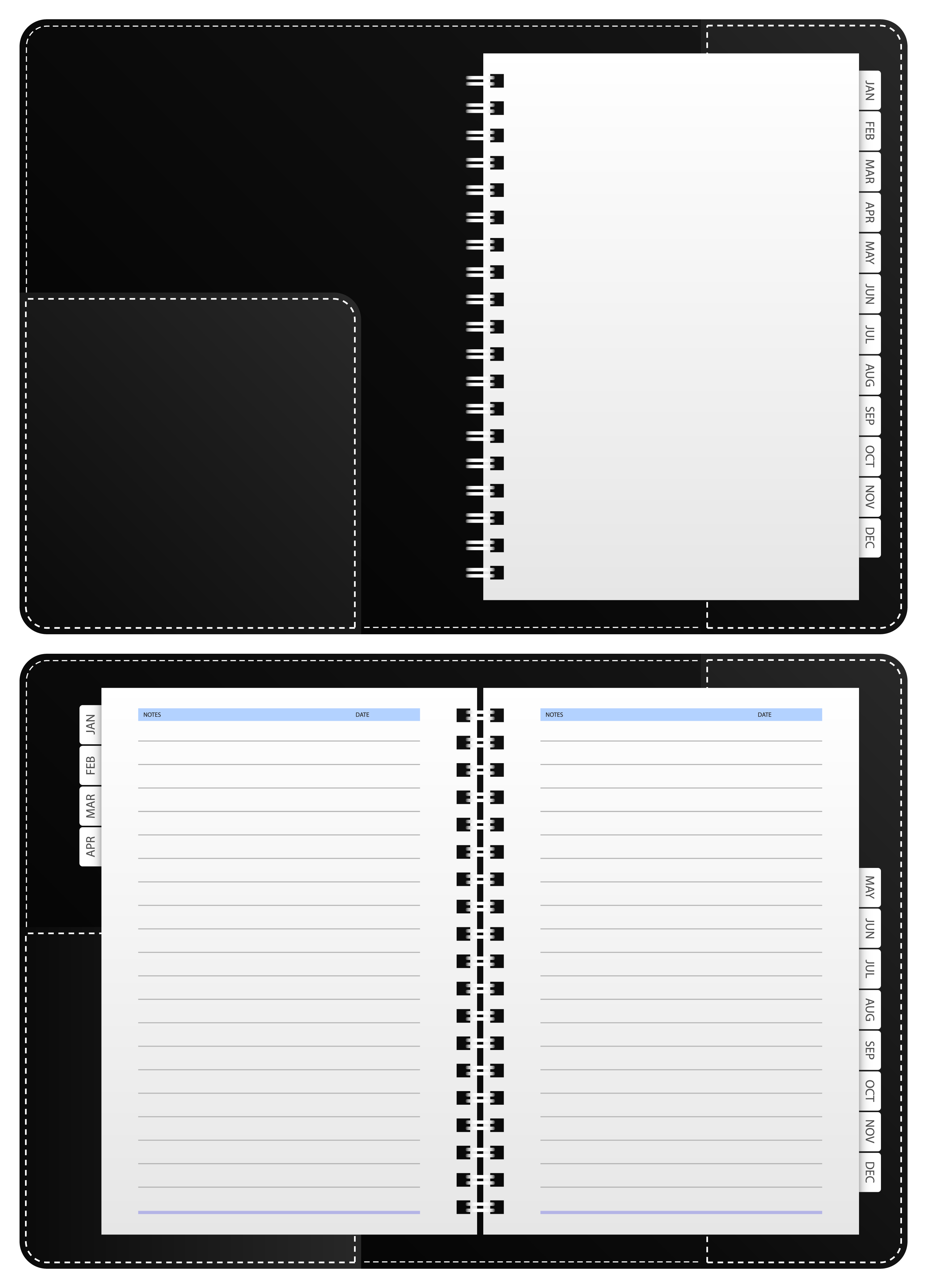 Diary Notebook, Ring Binder. 342142 Vector Art at Vecteezy