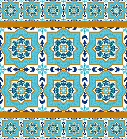 Azulejo Portugués. Patrones blancos y azules. vector