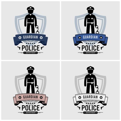 Diseño de logotipo policial. vector