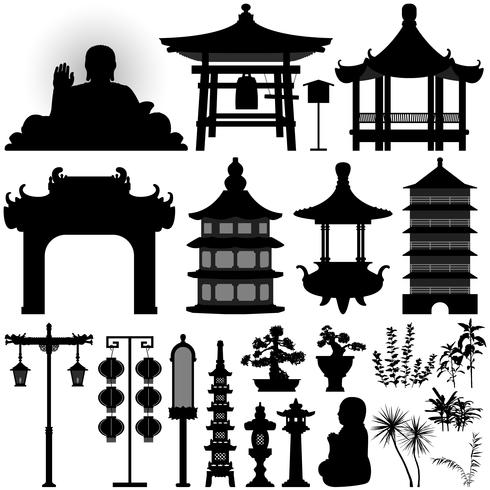 Asian Temple Relics.  vector