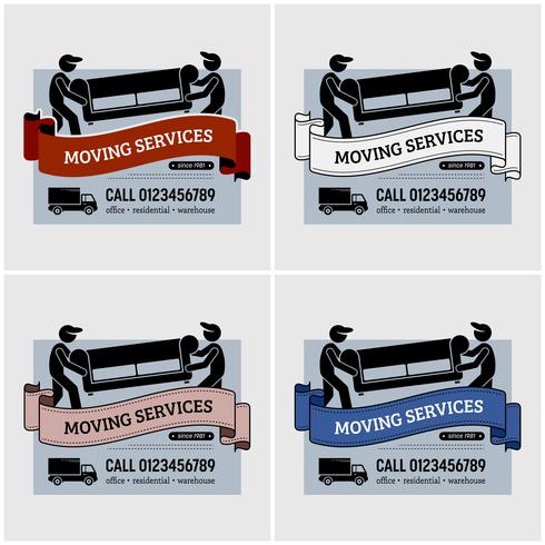 Moving services company logo design.  vector