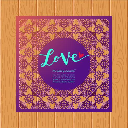 Save the date card. Laser cutting pattern. vector