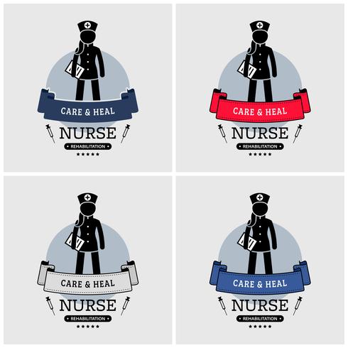 Nurse logo design.  vector