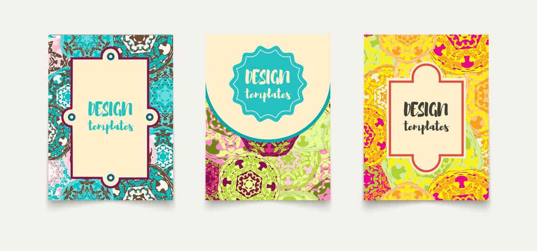 Set ethnic cards, invitations, flyers, banners a4.  vector