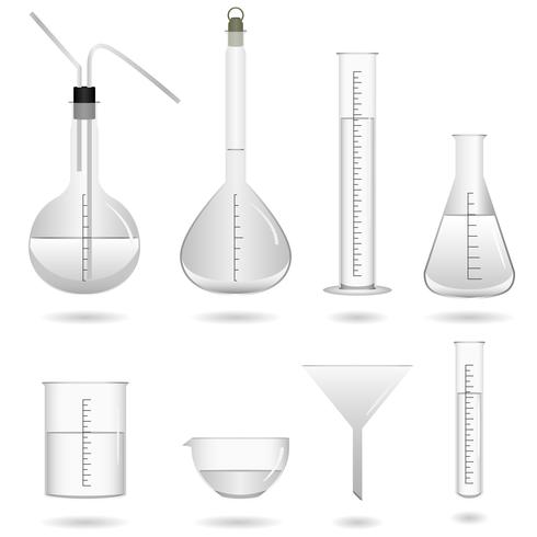 Equipo de laboratorio de ciencia química. vector