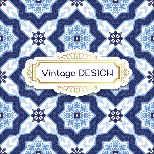 Antique, vintage background azulejos in Portuguese tiles style.  vector