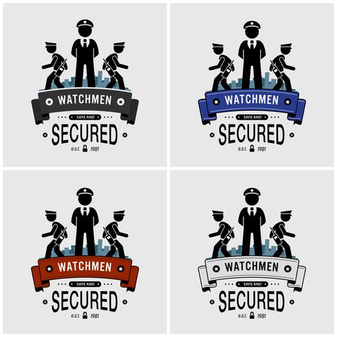 Diseño de logotipo de guardias de seguridad. vector