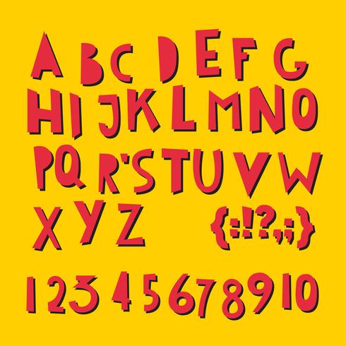 ABC Latin letters and numbers.  vector