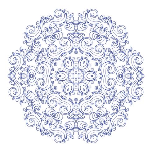 Round ornament vintage floral esoteric mandala.  vector