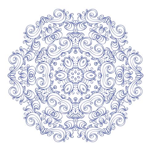 Ornamento redondo vintage mandala esotérica floral. vector