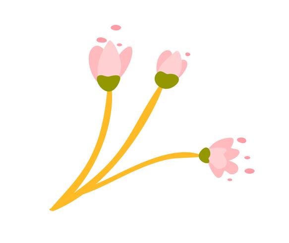 Cute vector isolated Flower on white background