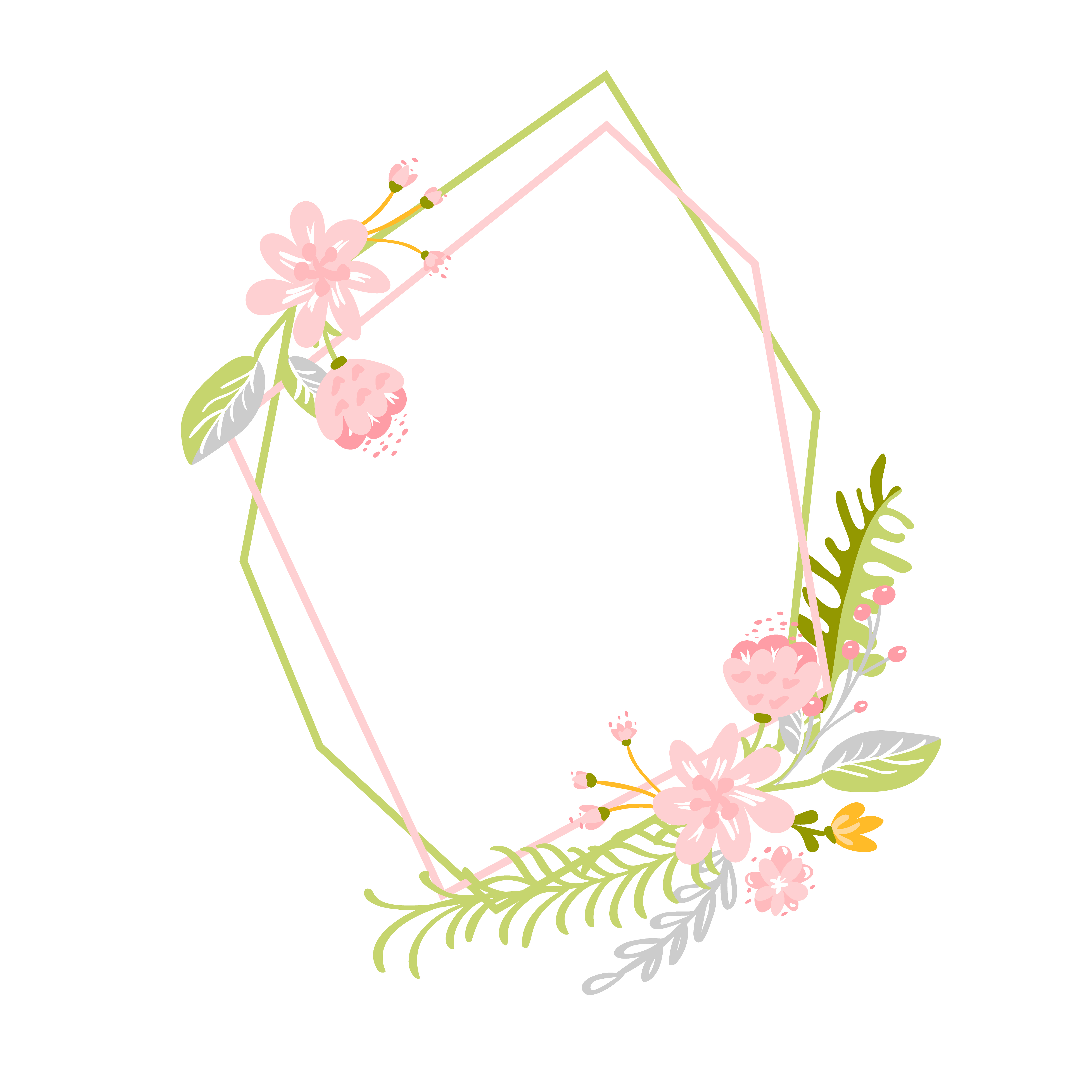 Download Geometric Spring wreath with flower 342384 - Download Free ...