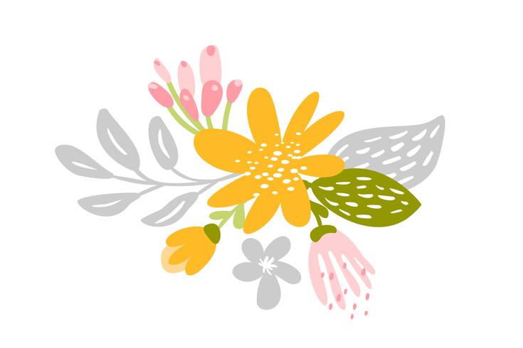 Vector isolated flat flower on white background