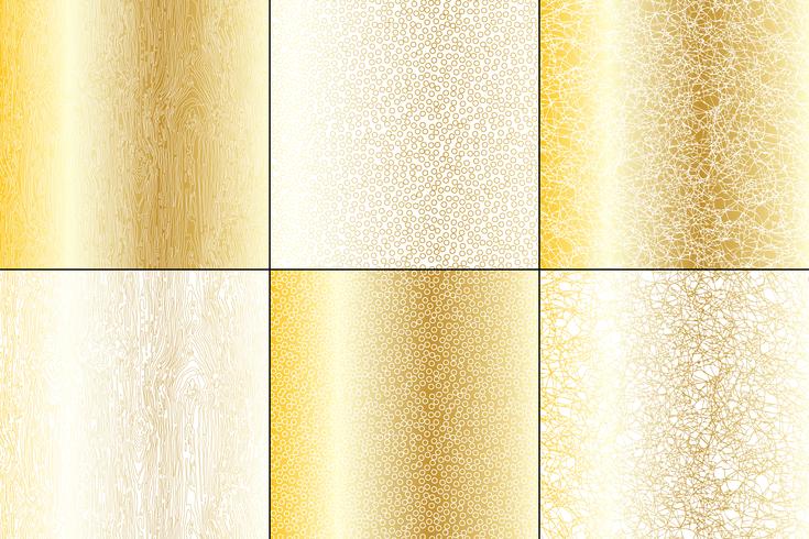Metallic Gold and White Natural Textures vector