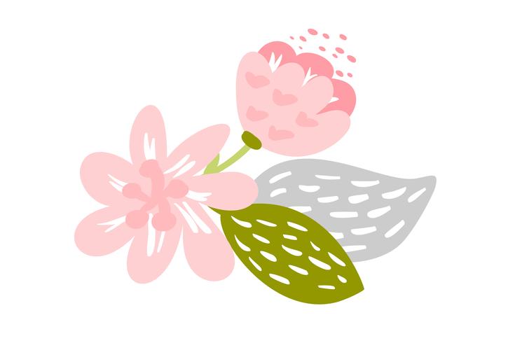 Vector isolated flat flower on white background