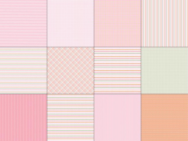 Pink and Orange Plaids  Stripes vector