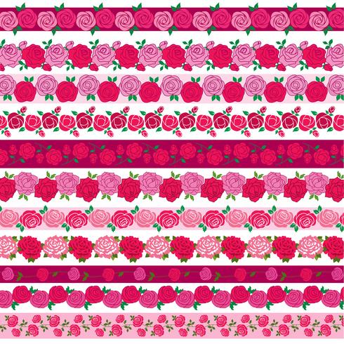 rose border patterns vector