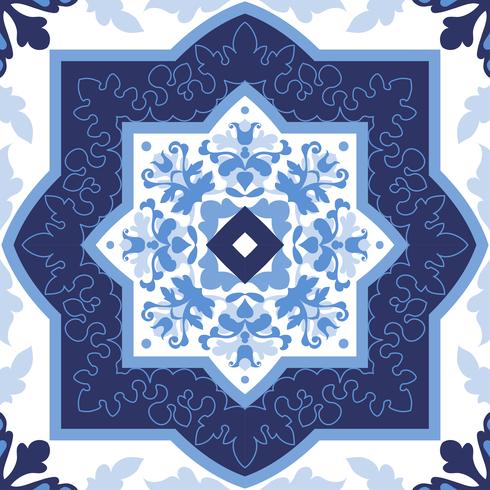 Portuguese azulejo tiles. Seamless patterns.  vector