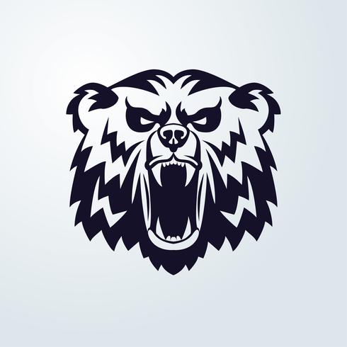 Emblema de la mascota de la cabeza del oso vector