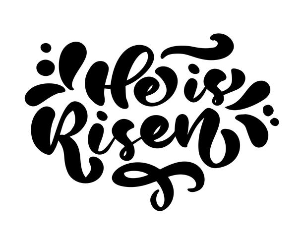 Hand drawn Happy Easter modern brush calligraphy lettering  vector