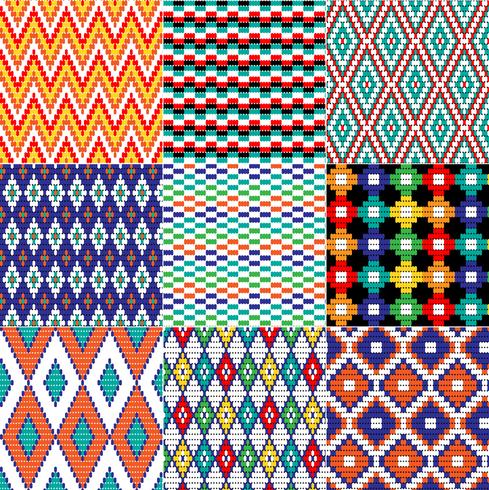 Seamless Tribal Bead Patterns vector