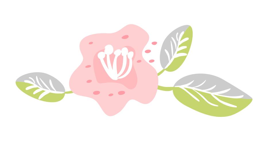 Cute vector isolated Flower on white background