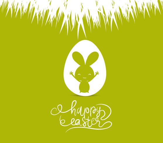 easter eggs floral with bunny vector