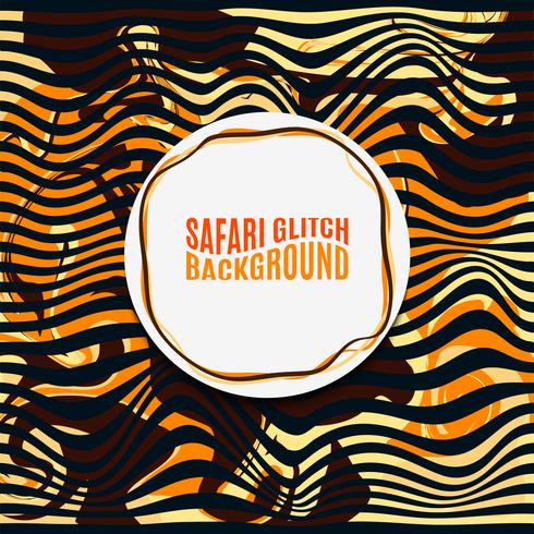 Orange Striped Safari glitch background. vector