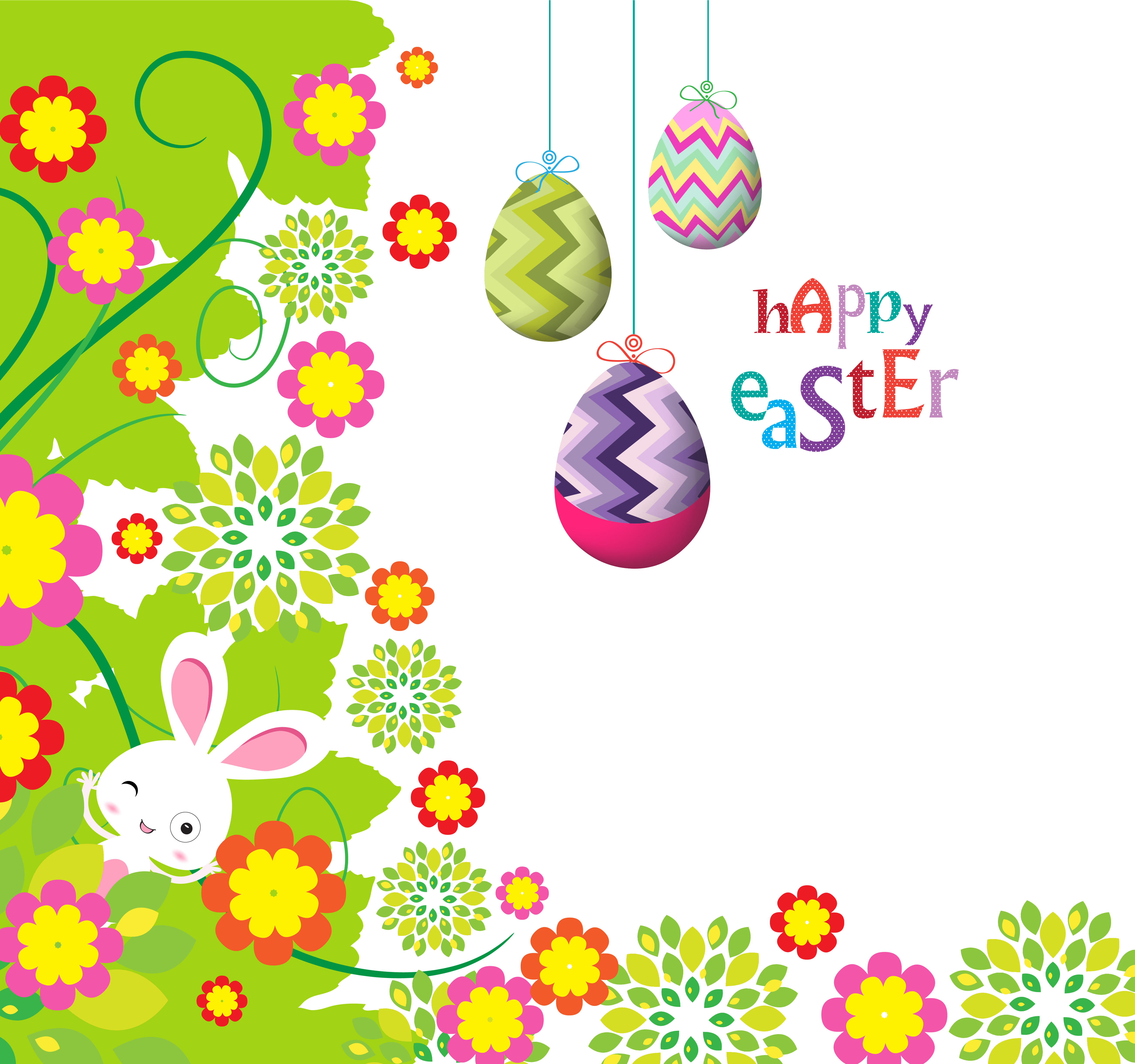 easter florals with bunny 342622 Vector Art at Vecteezy