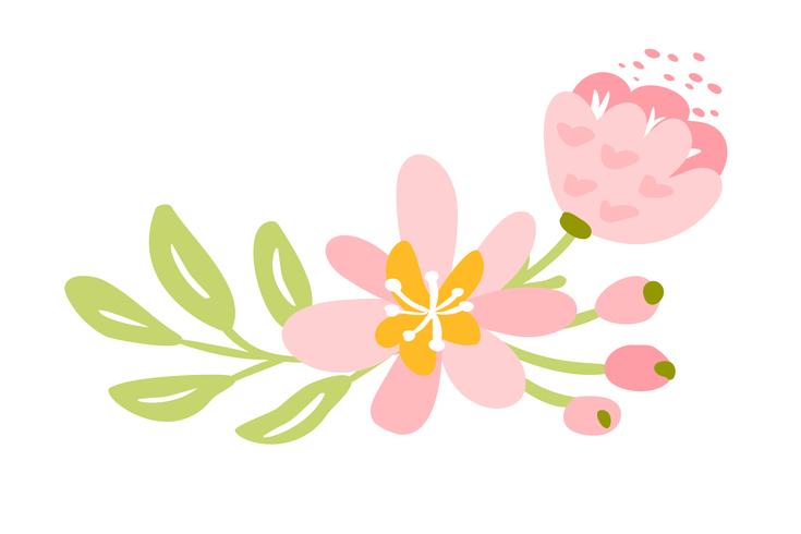 Vector isolated flat flower on white background