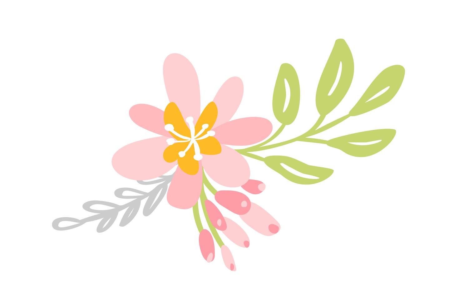 Vector isolated flat flower on white background 342642 Vector Art at