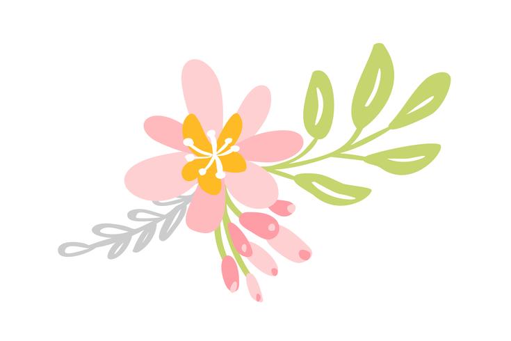 Vector isolated flat flower on white background