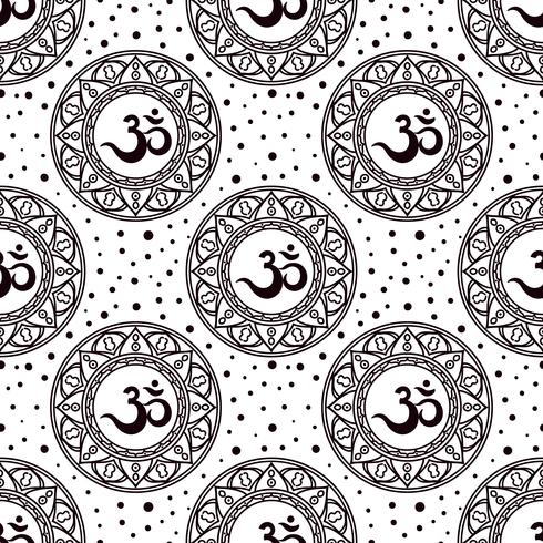 Om symbol seamless pattern.  vector