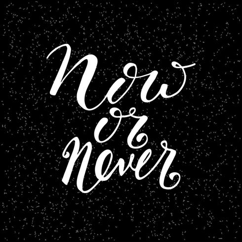 Now or never. Motivational quote  vector