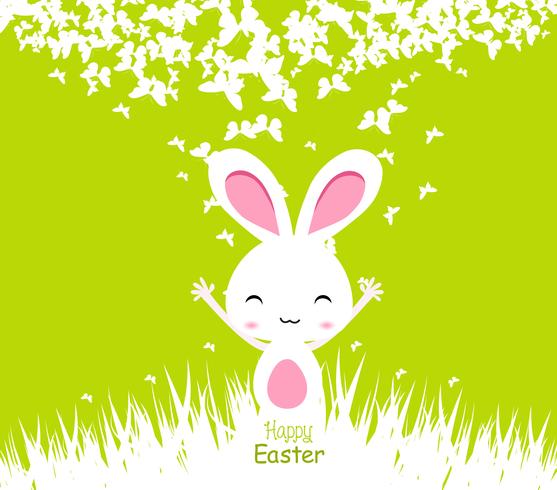 Happy easter cards illustration with easter bunny vector