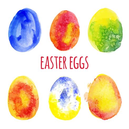 Watercolor easter eggs vector